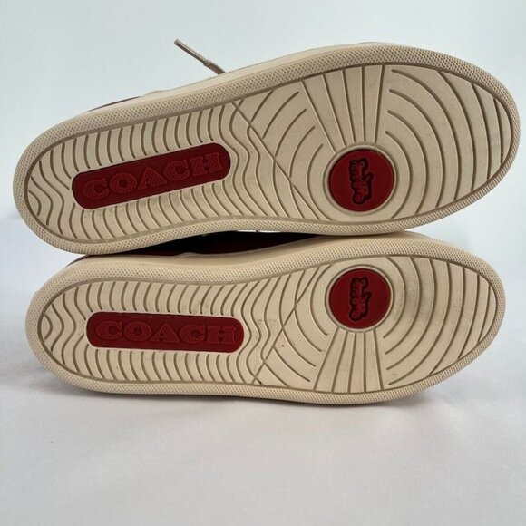 Coach Lowline Low Top Sneaker Size 6 With Rainbow Crochet Brown Leather - Picture 13 of 15